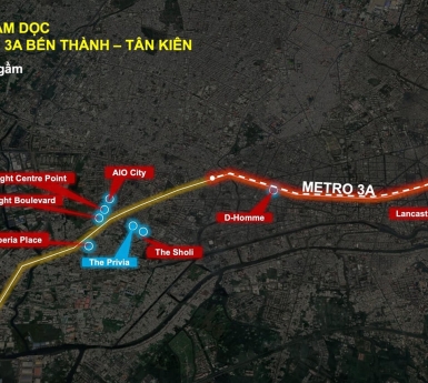 The Privia nằm dọc tuyến Metro 3A Bến Thành - Tân Kiên